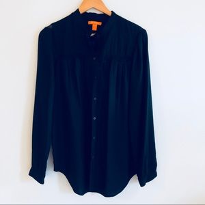 Black cotton prairie blouse